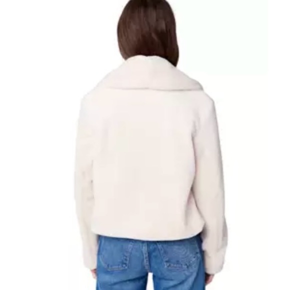 Evereve - Blank NYC - Womens Faux Fur Cropped Jacket - Off White - Size M - NWOT - Picture 2 of 5